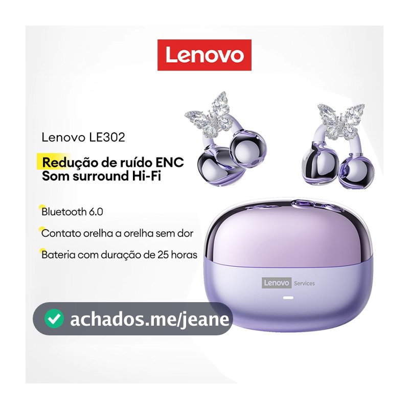 Lenovo LE302 Fones De Ouvido Bluetooth IPX5 À Prova D'água HIFI Qualidade De Som Confortável Durante O Exercício