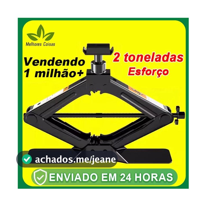 Macaco Sanfona de Carro Suporta 1.5 Toneladas Jacaré Universal Original para Troca de Pneu