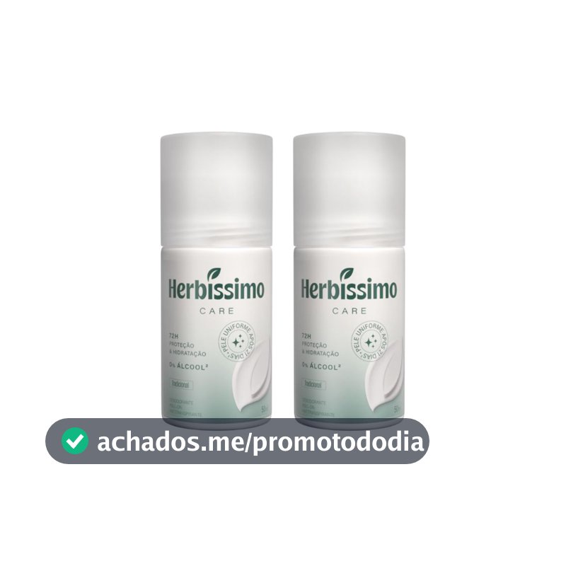 Kit Desodorante Roll-On Antitranspirante Herbíssimo Care Tradicional 50ml (2 unidades)