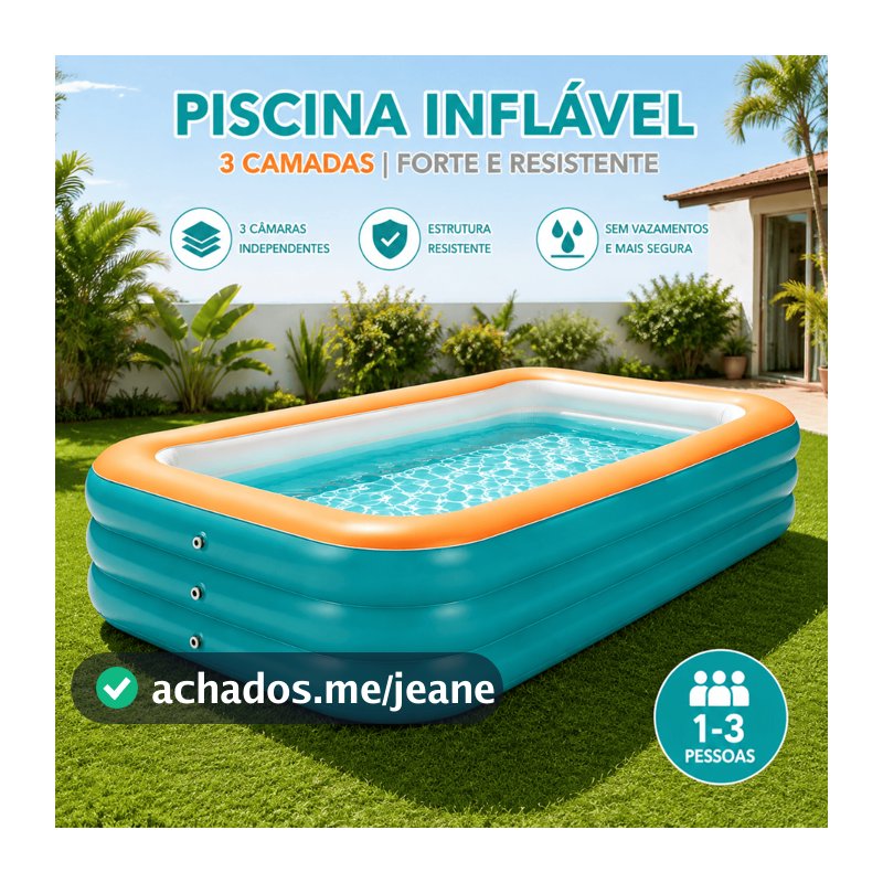 Piscina Inflável Versátil pra Família! Enche em Minutos, Resistente e Segura. Ideal pra Quintal, Piscina