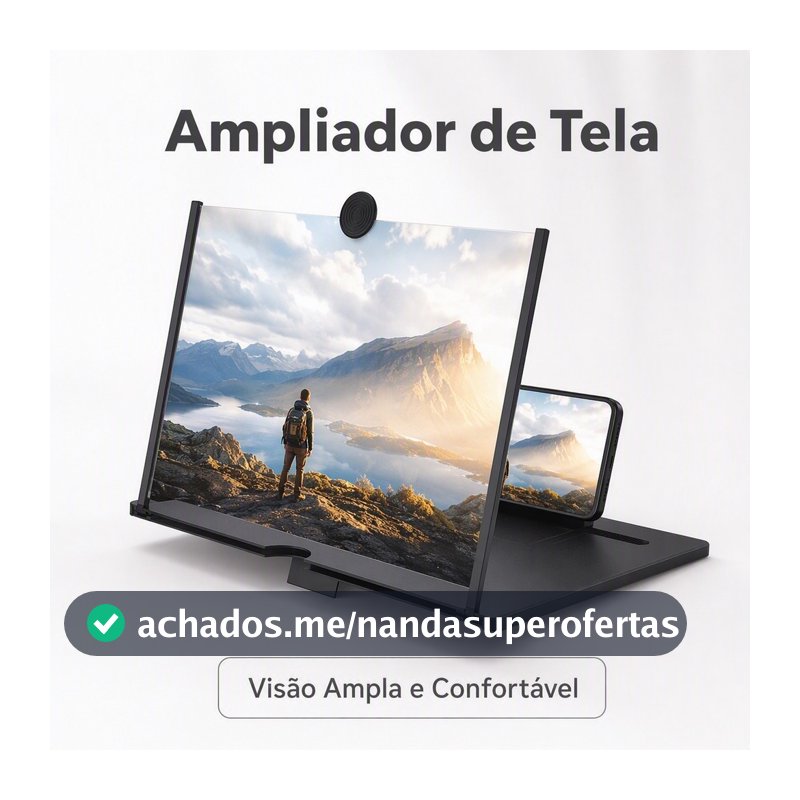 Amplificador De Imagem Da Tela Do Celular Lupa 3D 21,6CM16,6CM2,7CM Promoção