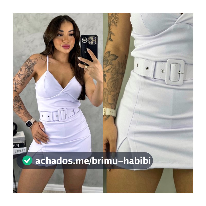 Macaquinho Curto de Alcinha Short Saia com Cinto | verão despojado P ao GG veste até 48