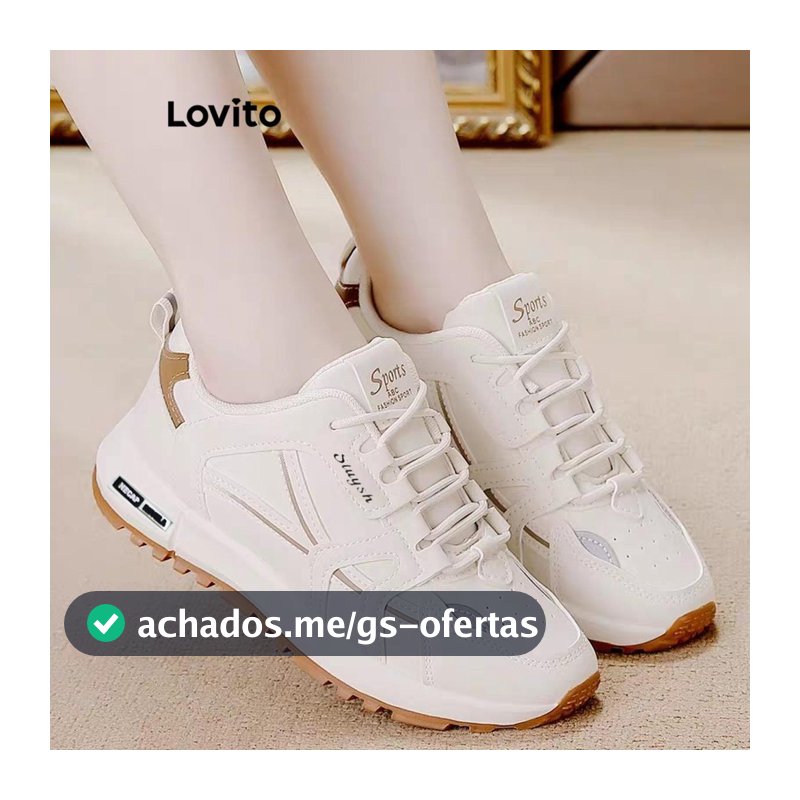 Lovito Tênis Casual Esportivo Liso Respirável De Couro Estilo Coreano Versátil E Leve Para Corrida Pickleball E Para Estudantes LFA55315