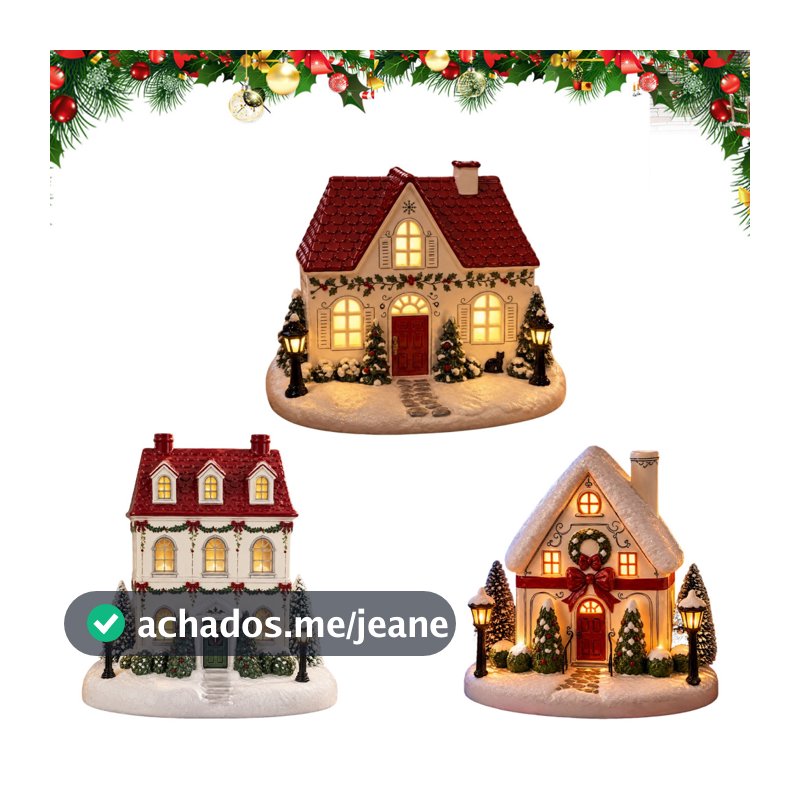 Decoração De Férias Estilo Fazenda , Difusor De Casa De Natal Com Luz Brilhante Quente Para Mesa De Sala De Estar
