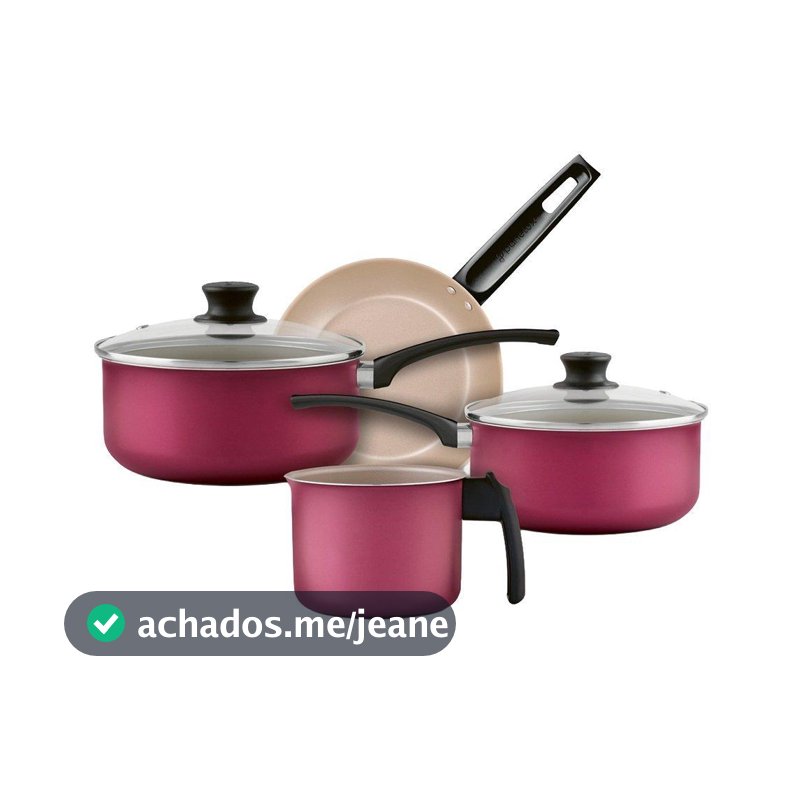 Jogo de Panelas Panelux Magnific Antiaderente, Cereja, 4 Peças