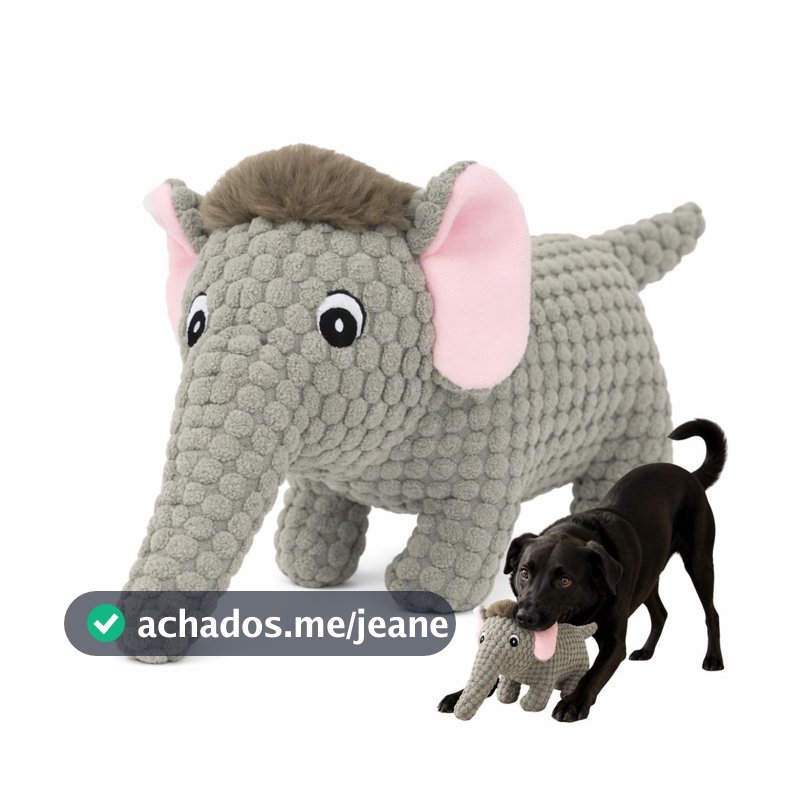 Brinquedo para Pet em Pelúcia Elefante Macio para Cães e Gatos