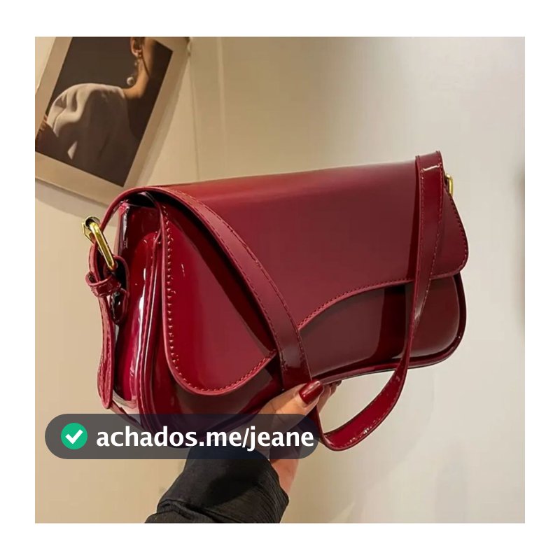 Bolsa Feminina Alça Ajustavel Tendencia Moda Verniz Cores Nova
