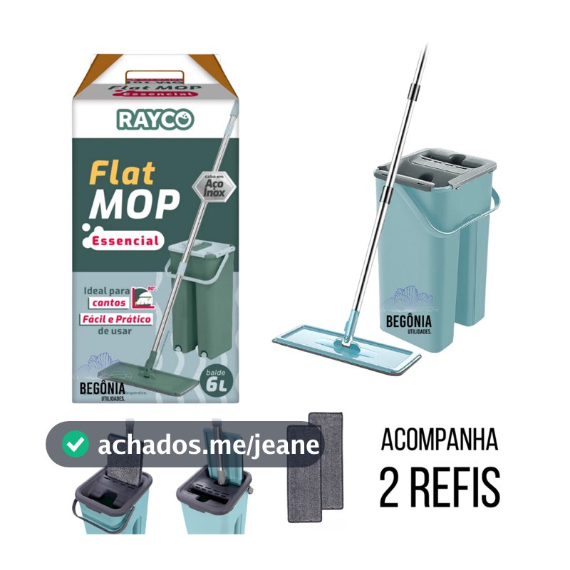 Mop Limpeza Profissional Mop Flat Rodo de Limpeza Esfregão Limpeza Mobi Com 2 Refis