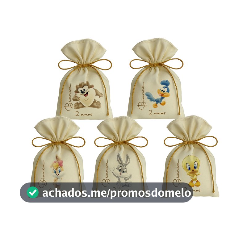 Kit 10 Saquinho Personalizados Festa Lembrancinhas Baby Looney Tunes M2