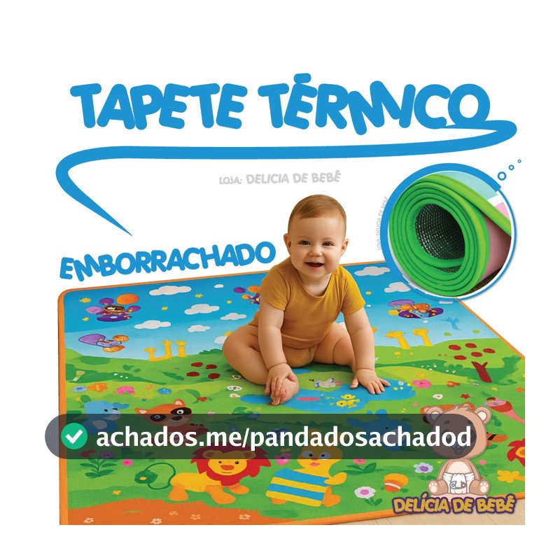 TAPETE ATIVIDADES P/ BEBÊ TÉRMICO ATIVIDADE EDUCATIVA IMPERMEÁVEL DOBRÁVEL 1.20X90 TATAME
