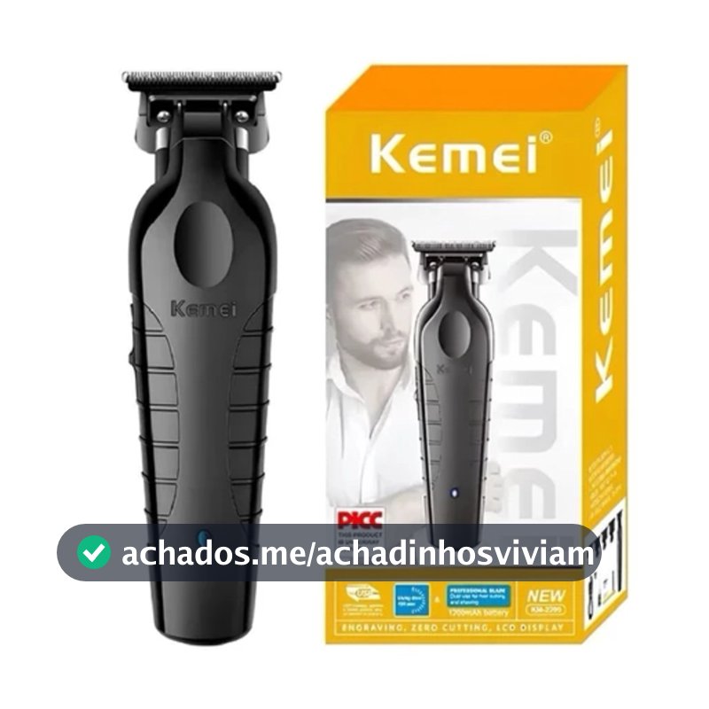 Maquina De Cortar Cabelo Kemei 2299 Profissional Aparador De Barba Sem Fio Acabamento Bivolt