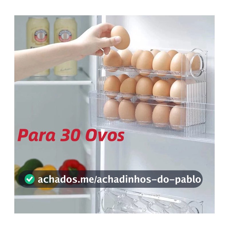 Porta Ovos Organizador para Ovos Capacidade 30 Ovos Para Geladeira