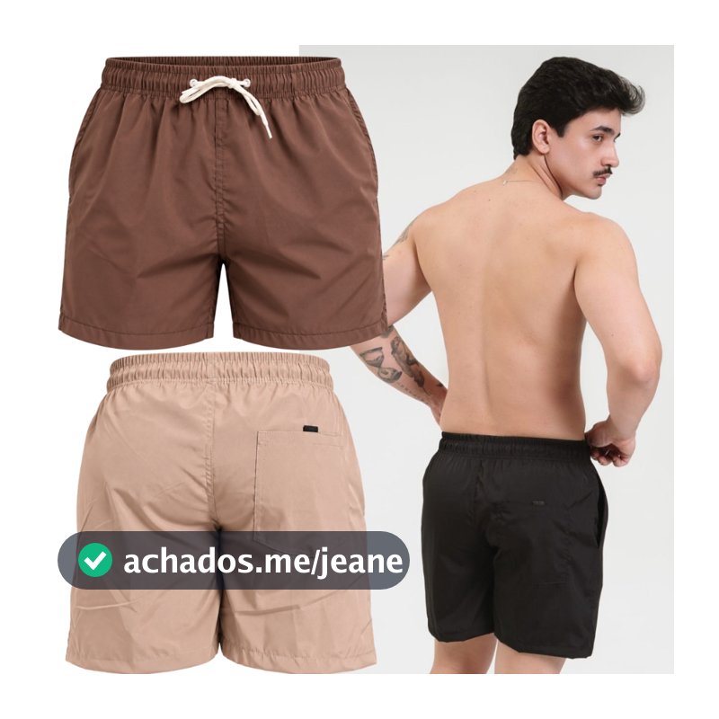 KIT 3 Mauricinho Tactel com Elastano 3 Bolsos