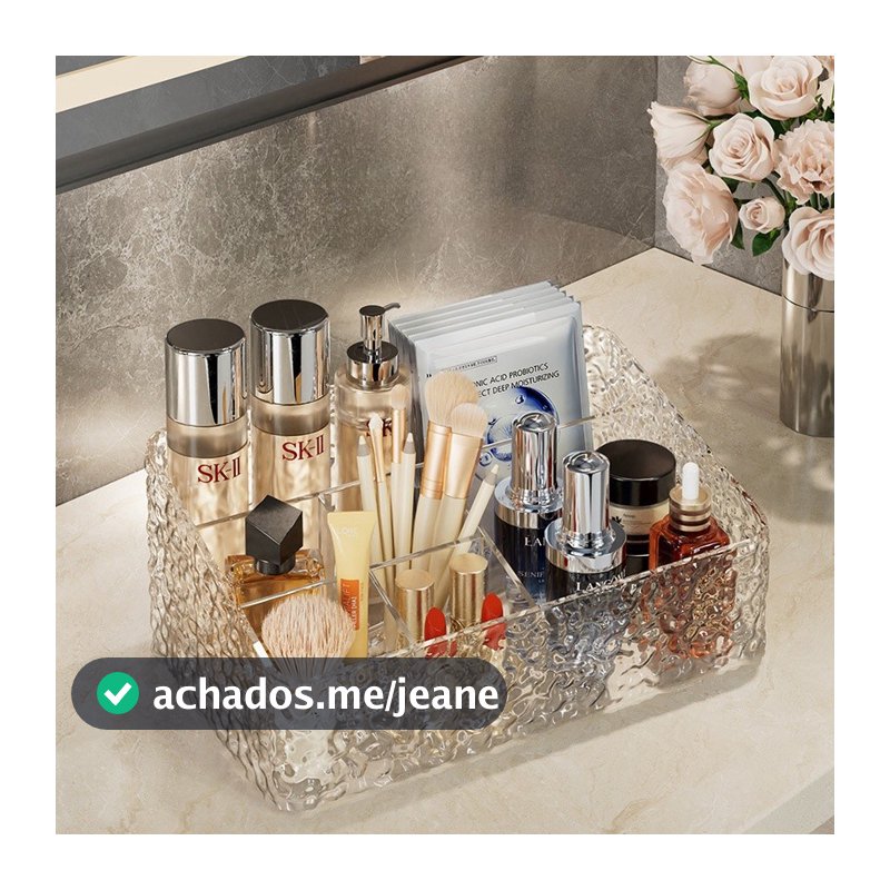 Porta Maquiagem Organizador Multiuso De Acrílico Transparente para Batom e Cosméticos