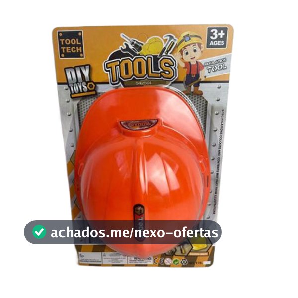 Capacete Infantil De Brinquedo Pedreiro construtor laranja - 1 unidade