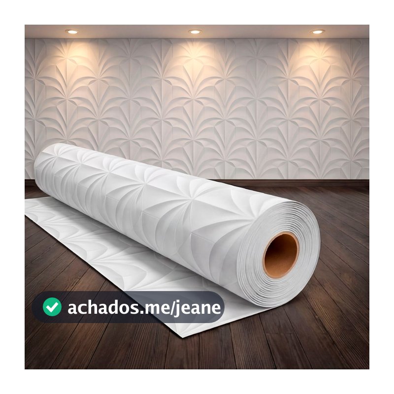 Papel de Parede Adesivo Abstrato 3D Branco Para Sala Quarto Decorativo