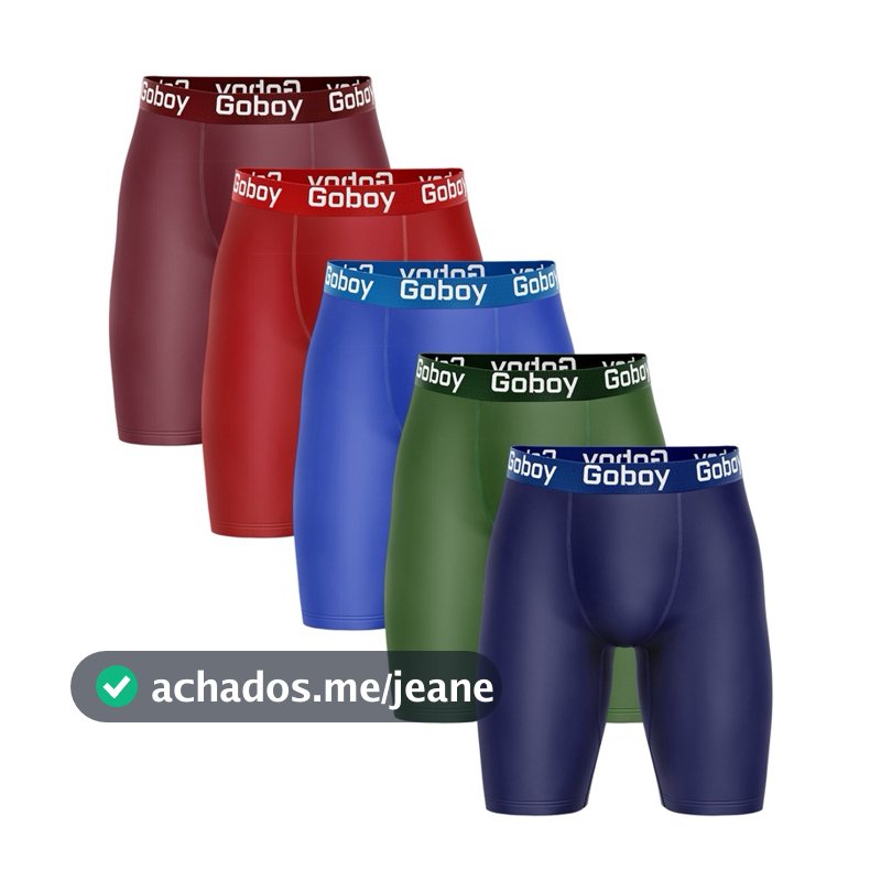 Kit com 3 Cuecas Boxer  Ciclista em Microfibra Premium Lisa Cueca Box Alongada Adulto Masculino Ideal para Esportes.