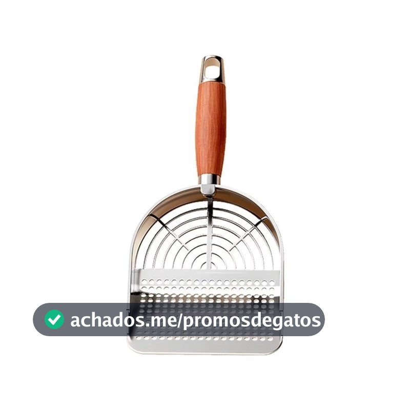 Pá Higiênica De Areia para Gatos Peneira Coletora Aço Inox Cod:78393