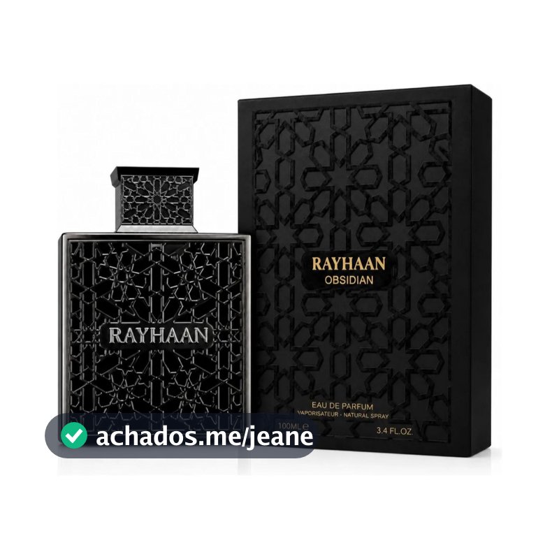Perfume Árabe Rayhaan Obsidian EDP 100ml Masculino Original Lacrado Importado