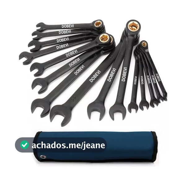 Chave Combinada Catraca Jogo De Chaves Com 15 Peças Dobevi Preto