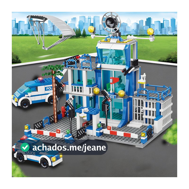 1256pcs Conjunto De Blocos De Construção Delegacia De Polícia Cidade SWAT Veículo Militar Brinquedo Educativo