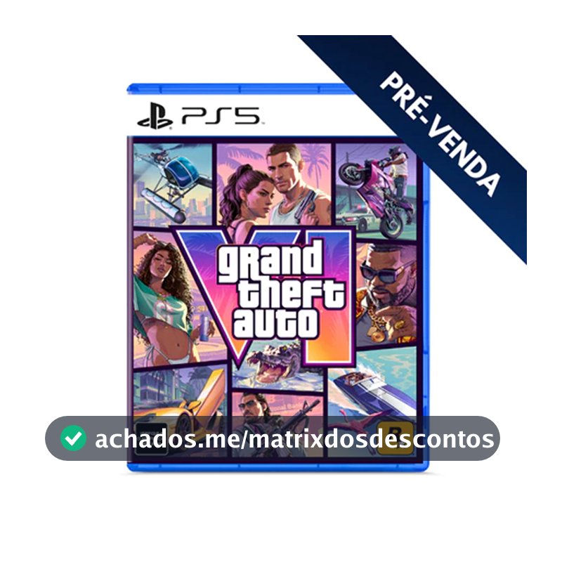 Jogo Grand Theft Auto GTA VI PS5 Vintage Vice City Rockstar Games Pré Venda