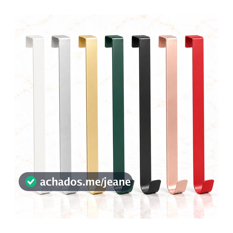 Suporte Gancho de Porta 38cm para Guirlandas Enfeites Cabides Roupas e Acessórios Várias Cores