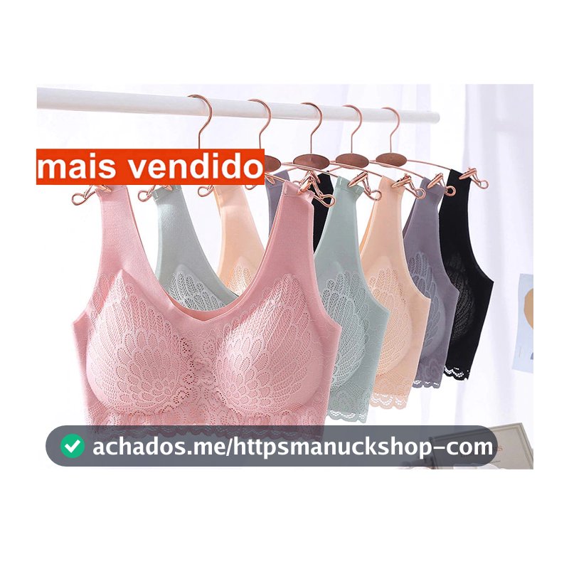 TOP Sutiã Sem Costura Renda 3D 5D Macio e Confortavel Latex com Bojo Removivel
