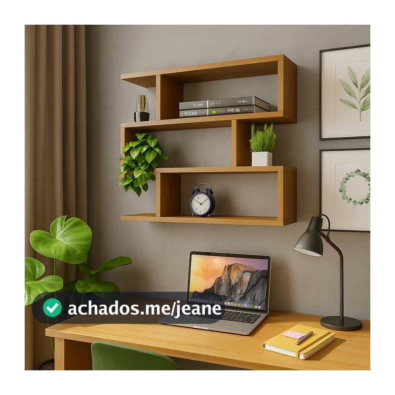 Nicho Estante Decorações Amadeirado freijó ZIG (M) MDF Escritório Quarto Sala ENVIO IMEDIATO