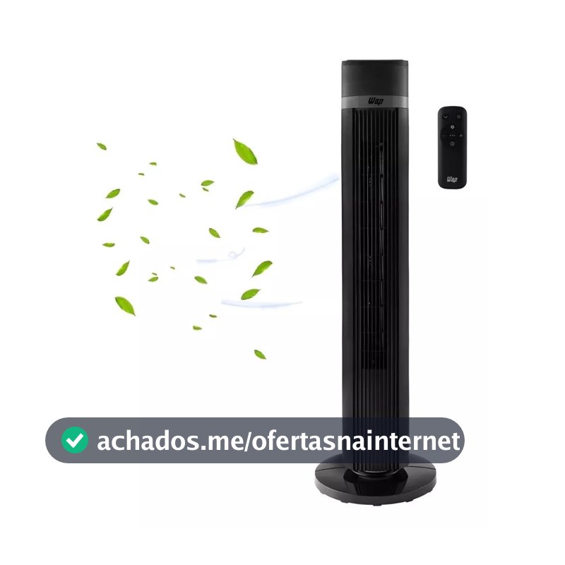 Ventilador Torre Vertical Wap Air Silence De Chão Preto