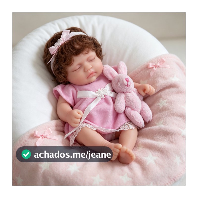 Bebê Reborn 20cm Silicone Sólido Menina com Olho fechado Pele Suave Envio Imediato