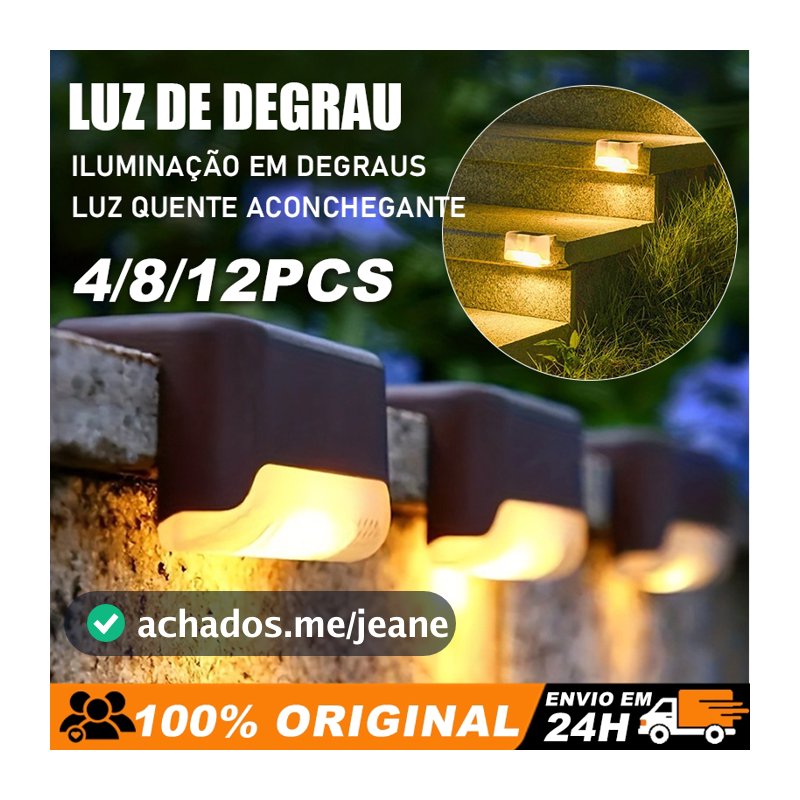 4/8/12 Luminária Solar De Escada e Parede a Prova Dágua Para Decoração Externa De Jardim e Muro