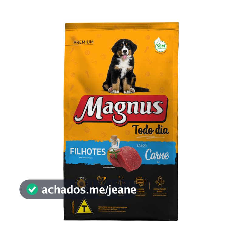 Ração Magnus Filhote Todo Dia Cão Premium Sabor Carne 10,1 kg