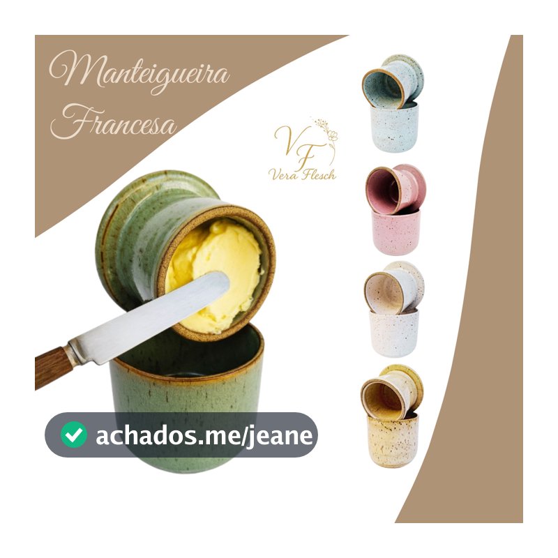 Manteigueira Francesa Retrô em Cerâmica / Feito à Mãol/Cozinha/coffee/Louça/Mesa Posta/Café/Manteiga