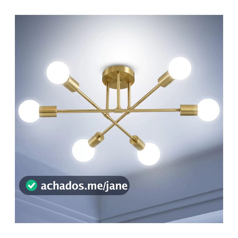 Pendente Lustre Sputnik Prêmio 6 Lampadas para sala de jantar home office quarto cozinha e comercio