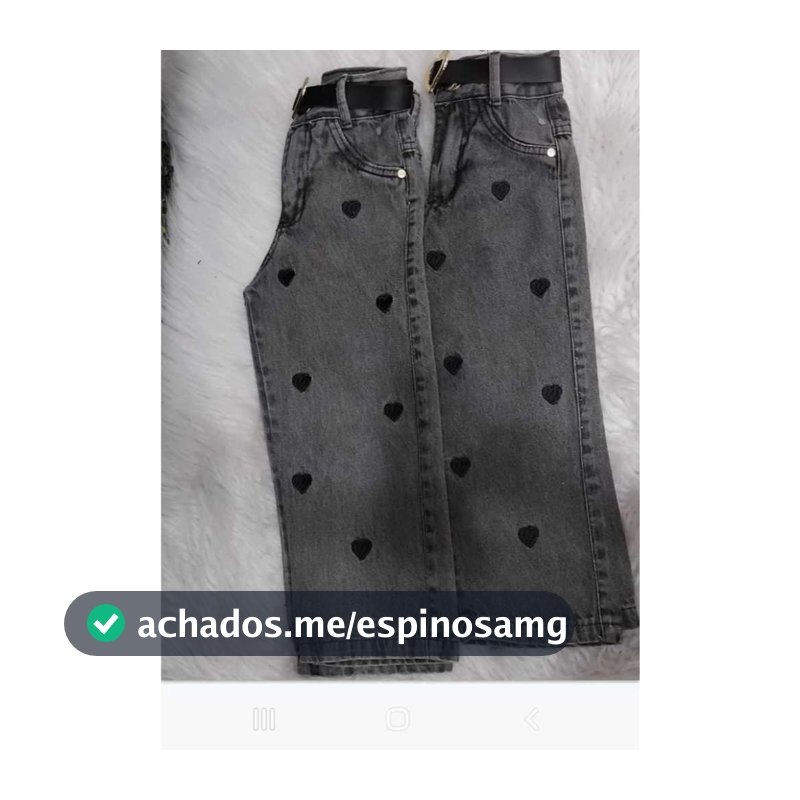 Calça infantil meninas calça grafite bordado coração, com regulador tamanhos  2 aos 10