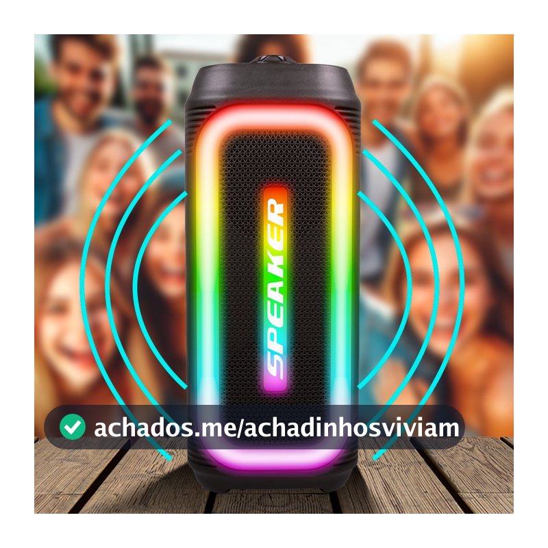 Super Caixa de Som Gigante | Direto da Fábrica | Caixa de som Bluetooth Portátil Com Luz Led RGB