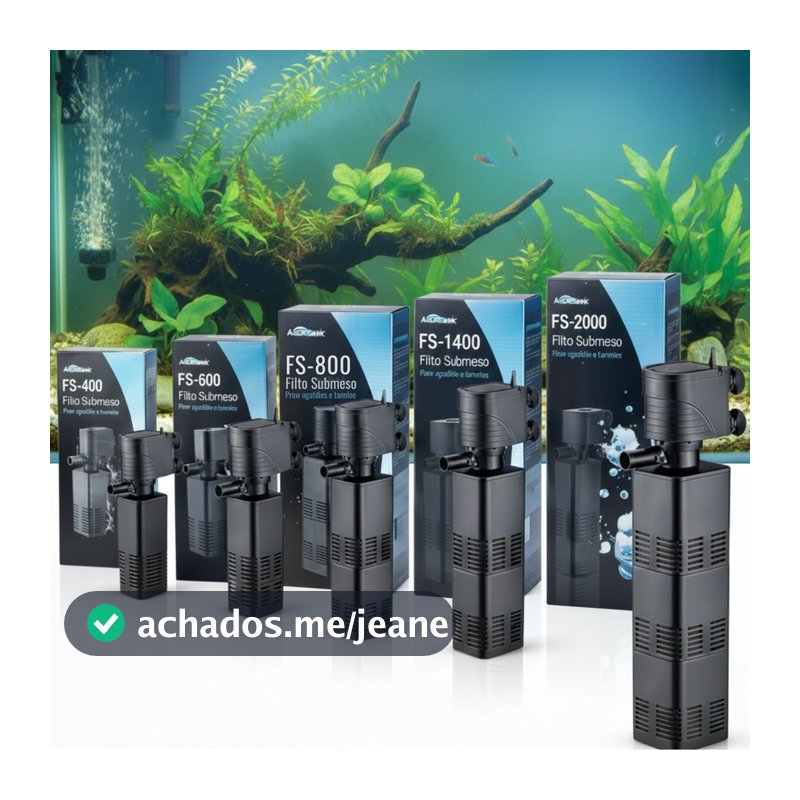 Filtro 3 em 1 Interno Submerso para Aquario Grande e Pequeno de 40 até 200 Litros