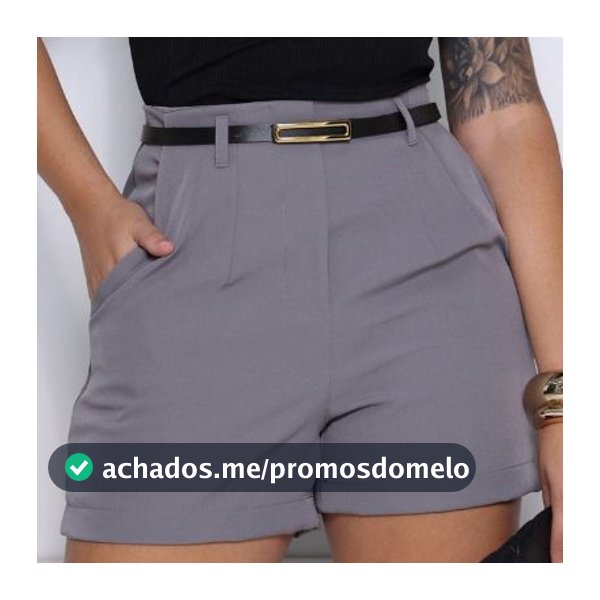 short feminina  alfaiataria lizo com cinto zíper lateral bolsos laterais verão 2026