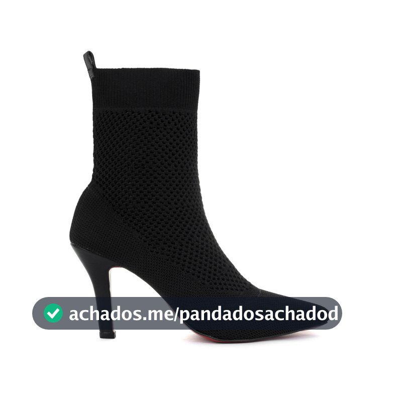 Bota Feminina Meia Salto Alto Agulha Bico Fino, botas de tricô, sapatos da moda Ref: 8044