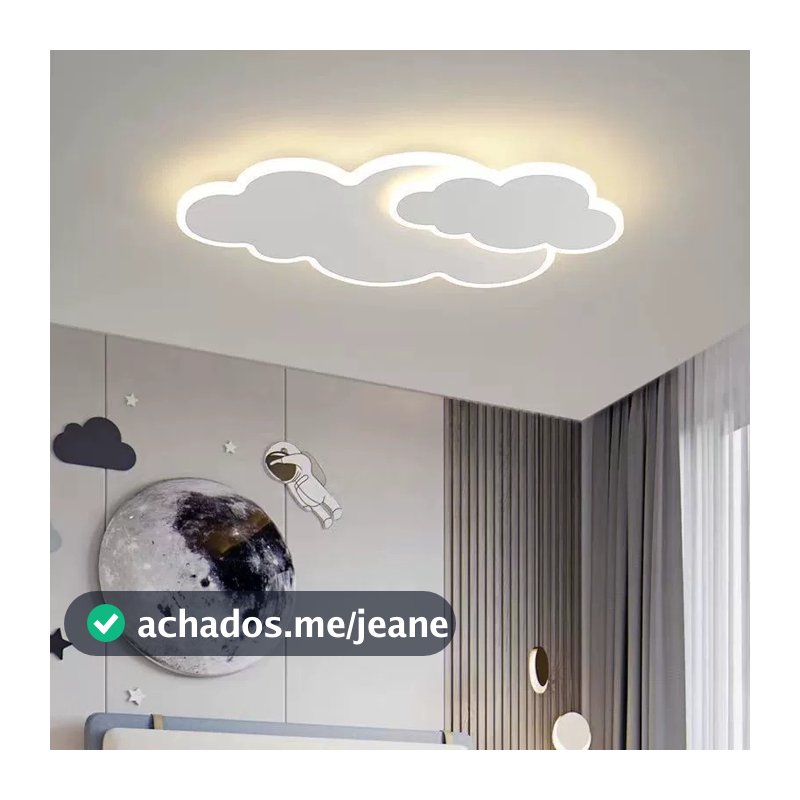 Lustre Plafon De Teto Infantil Nuvem Led 53w 3 Cores de Luz Bivolt