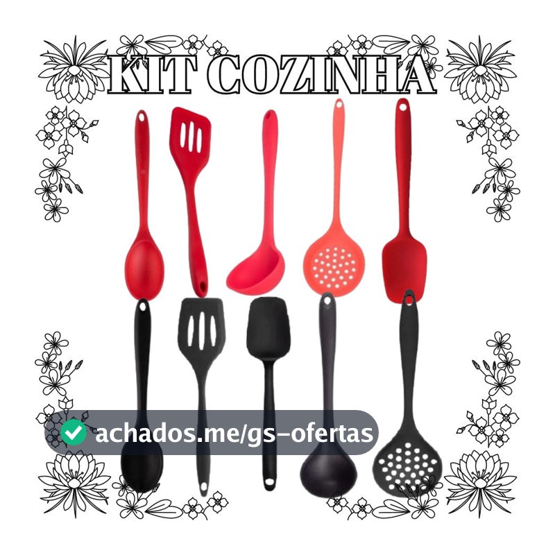 Kit 5 Ou 4 Peças De Silicone Espátula Concha Escumadeira Colher Espátula Vazada Para Cozinha
