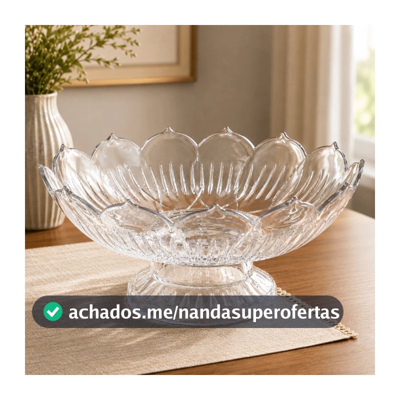 Fruteira Transparente Grande Decorativa Para Frutas Mesa Posta Centro de Mesa