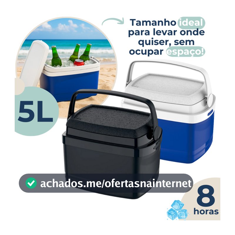 Caixa Térmica Cooler Pequeno 5 Litros com Alça Soprano