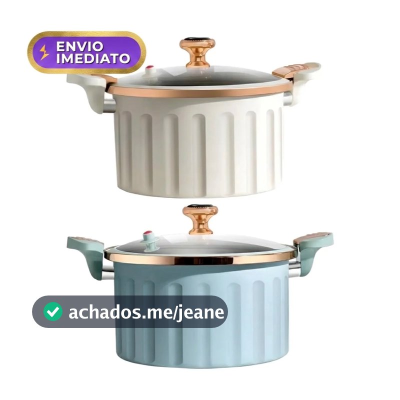 Panela de Micro Pressão Antiaderente 7 Litros Off White para Fogão a Gás