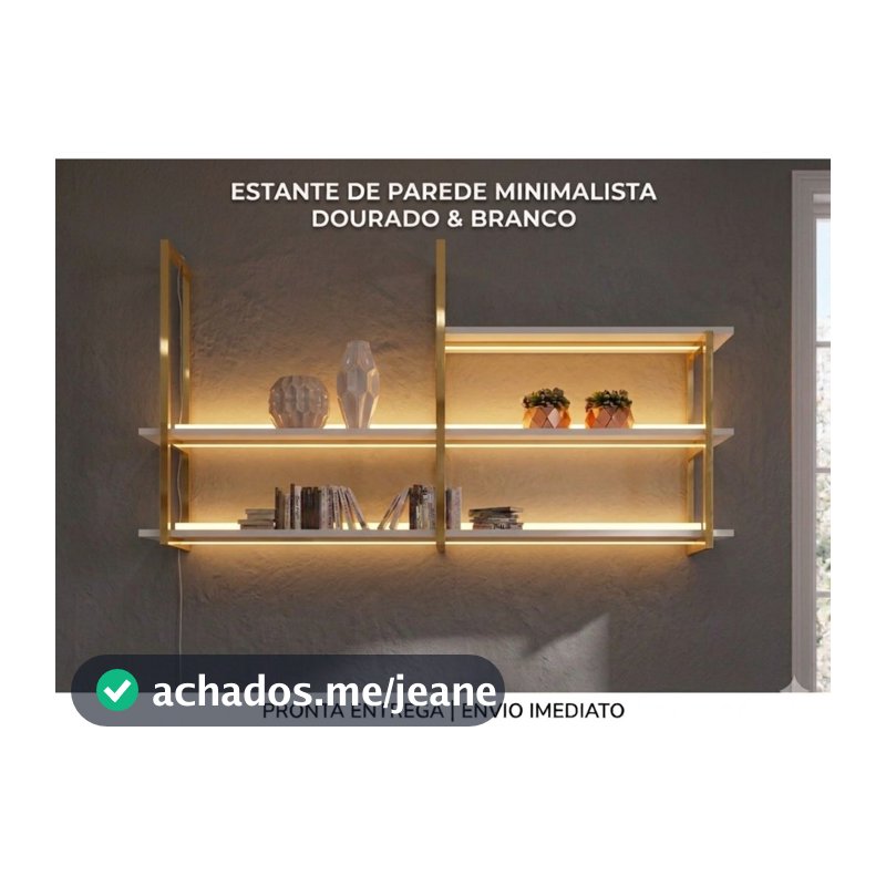 kit prateleira industrial Planejado COR DOURADO/ ROSE/COBRE para teto ou parede.