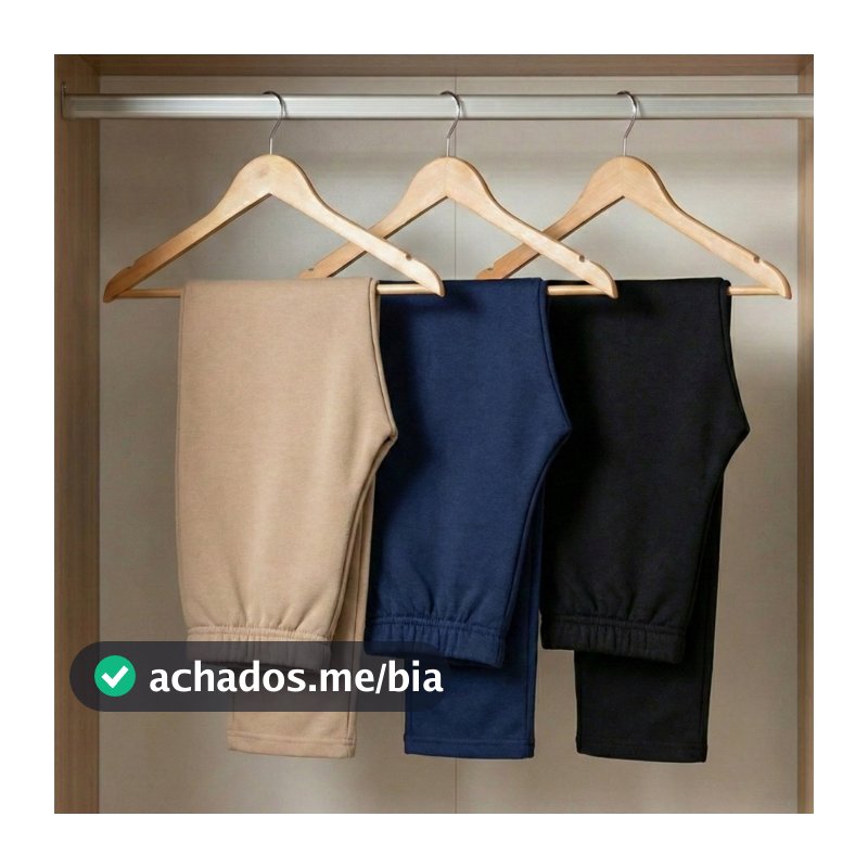 Kit 3 Calças Infantis Moletom Peluciado Unissex Inverno Escolar Conforto