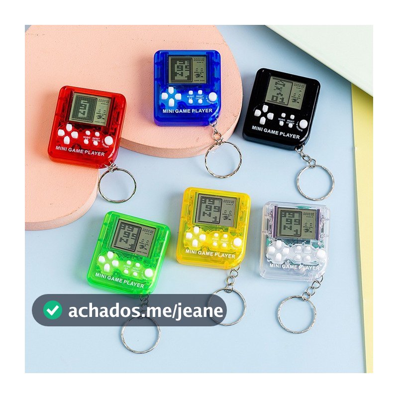 Mini Tetris Game Console Chaveiro Portátil Pequeno De Jogo Brinquedo Mochila Pendurado Pingente
