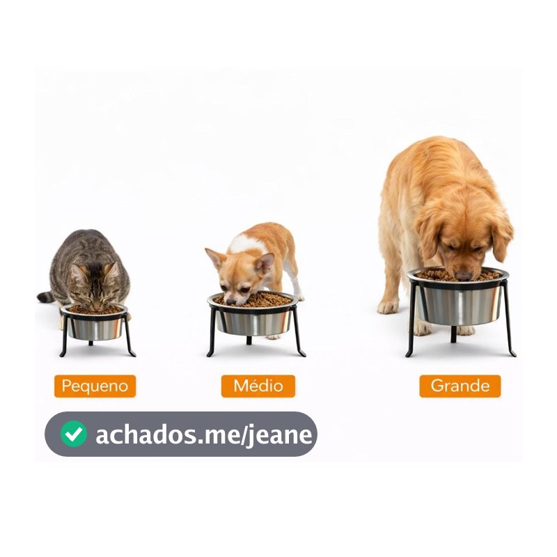 Comedouro e Bebedouro Elevado Para Caes e Gatos (3 Tamanhos Diferentes)