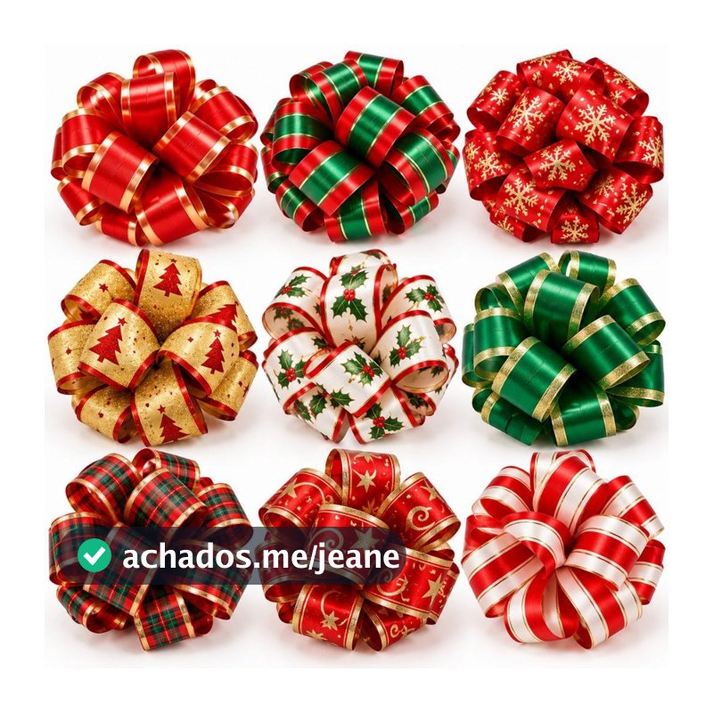 Laço Bola Pronto  Presentes Cestas Natal Kit 20 Laços Fechados Sortidos Pequeno